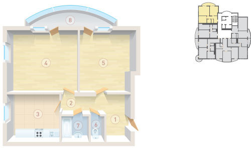 2-комнатная 67.8 м² в ЖК Парковый от застройщика, Киев