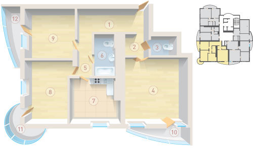 3-комнатная 109.8 м² в ЖК Парковый от застройщика, Киев
