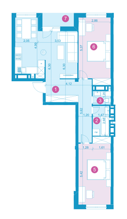 2-комнатная 78.7 м² в ЖК Парус Life от застройщика, Львов