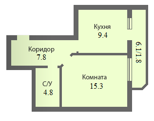 1-кімнатна 39.24 м² в ЖК Петропавлівська Мрія від 14 400 грн/м², с. Петропавлівська Борщагівка
