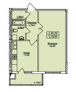 1-комнатная 45.2 м² в ЖК Погулянка от 17 650 грн/м², Львов