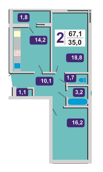 2-кімнатна 67.1 м² в ЖК Під Голоском, 17В від забудовника, Львів