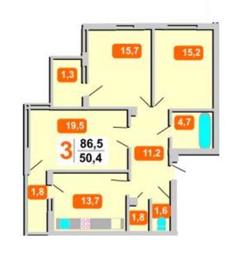 3-кімнатна 86.5 м² в ЖК Під Голоском, 17В від забудовника, Львів