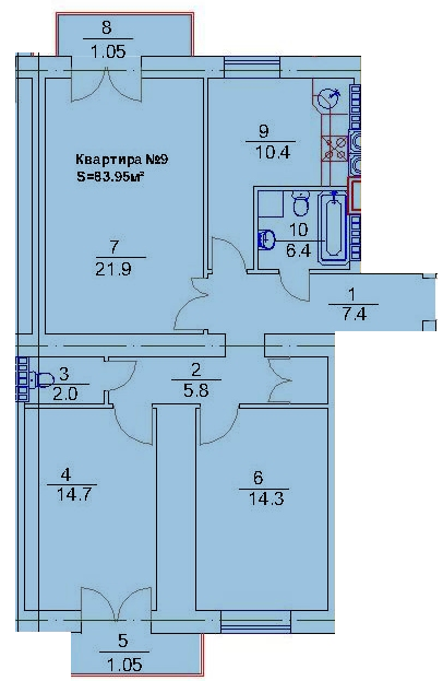 3-кімнатна 83.95 м² в ЖК Підгір`я від 14 000 грн/м², м. Трускавець
