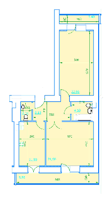 2-кімнатна 77.1 м² в ЖК Полтавський шлях 144 від забудовника, Харків