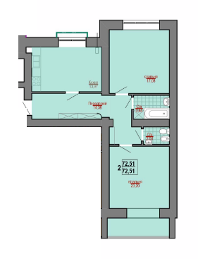 2-кімнатна 72.51 м² в ЖК Веселка річкова від забудовника, Івано-Франківськ