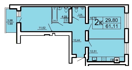 2-кімнатна 61.11 м² в ЖК Ренуар від 16 250 грн/м², Львів