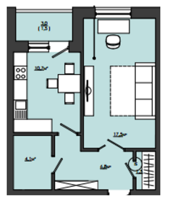 1-комнатная 42.1 м² в ЖК Сонячний край от 19 750 грн/м², с. Зымна Вода