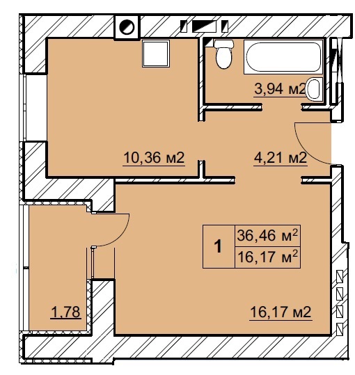 1-кімнатна 36.46 м² в ЖК Сосновий бір від 10 800 грн/м², м. Ірпінь