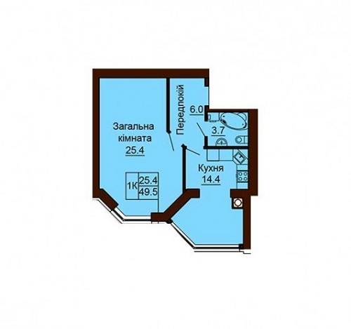 1-комнатная 49.5 м² в ЖК София Сити от 25 000 грн/м², с. Софиевская Борщаговка