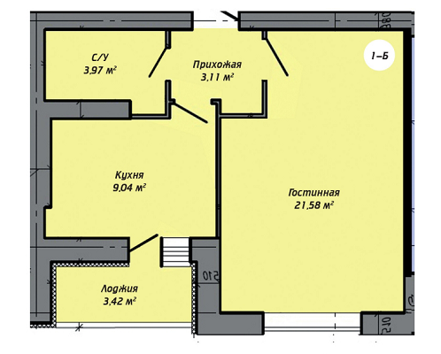 1-кімнатна 39.41 м² в ЖК Столичний квартал від 13 500 грн/м², м. Ірпінь
