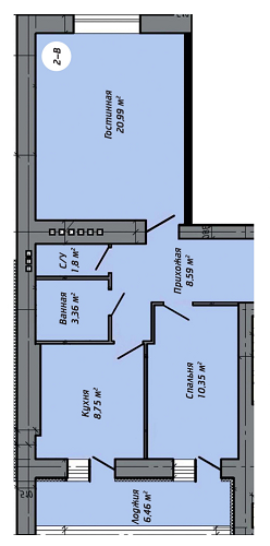 2-кімнатна 57.07 м² в ЖК Столичний квартал від 13 500 грн/м², м. Ірпінь