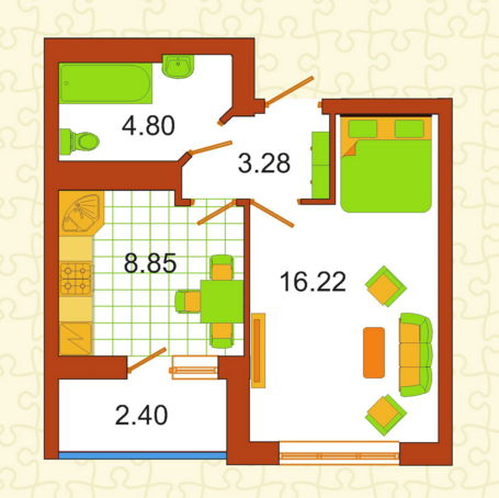 1-кімнатна 34.35 м² в ЖК Сяйво від 21 050 грн/м², м. Ірпінь