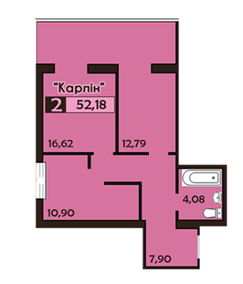 2-кімнатна 52.18 м² в ЖК Фамілія від забудовника, Львів