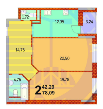 2-комнатная 78.09 м² в ЖК Французский квартал от 42 406 грн/м², Киев