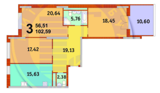 3-комнатная 102.59 м² в ЖК Французский квартал от 40 540 грн/м², Киев