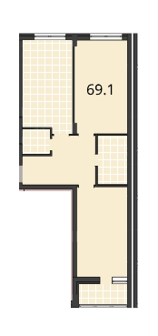 2-комнатная 69.1 м² в ЖК Шоколад от застройщика, Львов