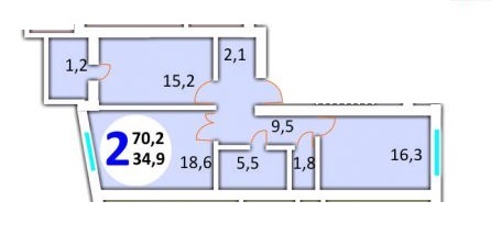 2-кімнатна 70.2 м² в ЖК Еко-дім на Червоної Калини від забудовника, Львів