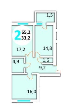 2-кімнатна 65.2 м² в ЖК Еко-дім на Червоної Калини від забудовника, Львів