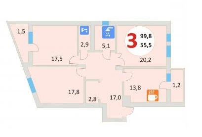 3-комнатная 99.8 м² в ЖК Эко-дом на Мечникова 2 от застройщика, Львов