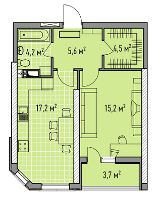 1-комнатная 48.29 м² в ЖК Элегия Парк от 20 300 грн/м², Одесса