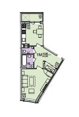 1-кімнатна 44.65 м² в ЖК Ювелірний від забудовника, Львів