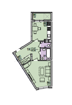 1-кімнатна 45.95 м² в ЖК Ювелірний від забудовника, Львів