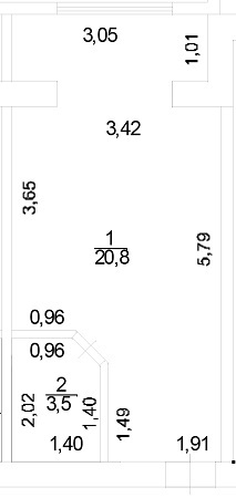 1-кімнатна 20.8 м² в ЖК Ярославський від 17 590 грн/м², Харків