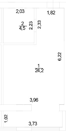 1-кімнатна 24.2 м² в ЖК Ярославський від 17 590 грн/м², Харків