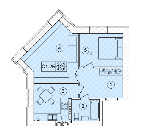2-комнатная 49.6 м² в ЖК Bavaria City от 13 600 грн/м², с. Крюковщина