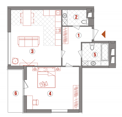 2-кімнатна 72.9 м² в ЖК AuRoom від забудовника, Київ