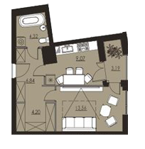 1-кімнатна 39.59 м² в ЖК Avalon від 18 000 грн/м², Львів