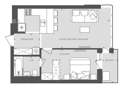 1-комнатная 48.68 м² в ЖК Avalon Light от застройщика, Львов