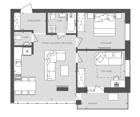2-кімнатна 62.91 м² в ЖК Avalon Light від забудовника, Львів