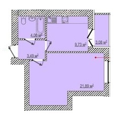 1-кімнатна 40.71 м² в ЖК Berlin House від 25 050 грн/м², Харків