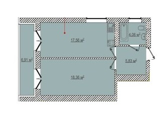 1-кімнатна 49.26 м² в ЖК Berlin House від 25 050 грн/м², Харків