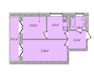 2-кімнатна 50 м² в ЖК Berlin House від забудовника, Харків