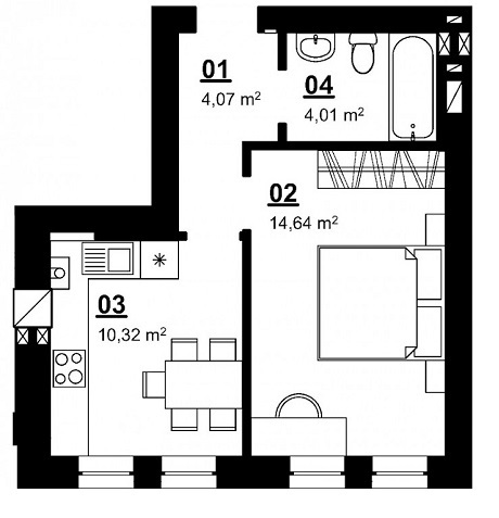 1-кімнатна 33.04 м² в ЖК Білий Шоколад.Center від 11 000 грн/м², с. Білогородка