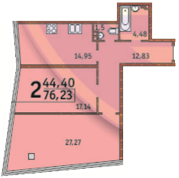 2-комнатная 76.23 м² в ЖК Costa fontana от 35 640 грн/м², Одесса