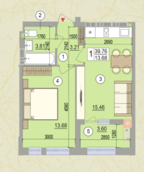 1-кімнатна 39.76 м² в ЖК Forest Park від 21 000 грн/м², Київ