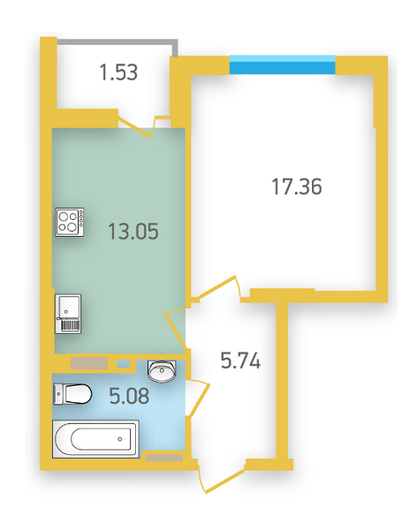 1-кімнатна 42.76 м² в ЖК Friendly House від 23 600 грн/м², Київ