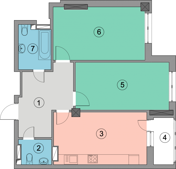 2-кімнатна 70.7 м² в ЖК Geneva від 23 400 грн/м², Київ