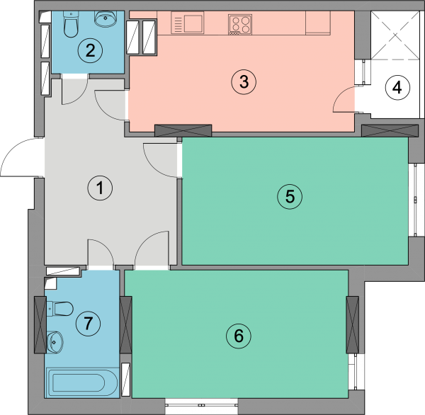 2-кімнатна 70.4 м² в ЖК Geneva від 23 400 грн/м², Київ