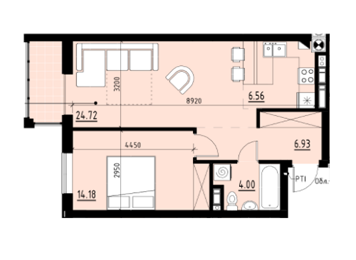 1-кімнатна 56.39 м² в ЖК Globus Comfort від 12 900 грн/м², Львів
