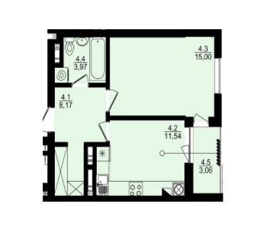 1-комнатная 41.74 м² в ЖК Globus Panorama от 16 500 грн/м², Львов