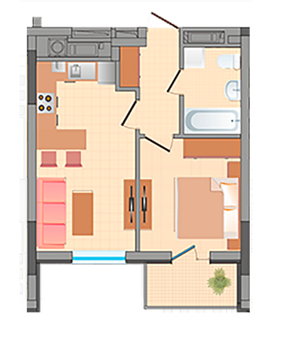 1-кімнатна 38.35 м² в ЖК Greenville House від забудовника, Львів