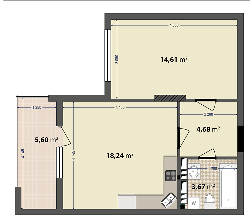 1-кімнатна 46.8 м² в ЖК IL Patio від 18 000 грн/м², Київ