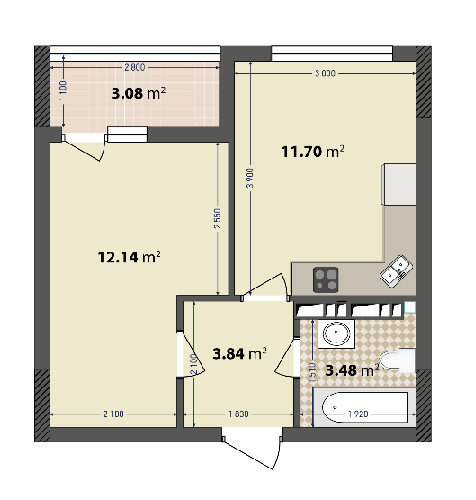 1-кімнатна 34.24 м² в ЖК IL Patio від 18 000 грн/м², Київ