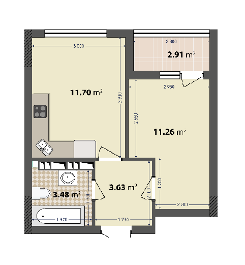1-кімнатна 32.98 м² в ЖК IL Patio від 18 000 грн/м², Київ