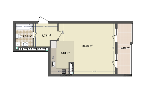 1-кімнатна 46.78 м² в ЖК IL Patio від 18 000 грн/м², Київ